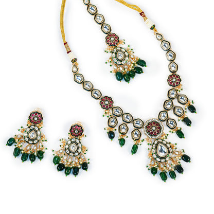 Aanura Gold Plated Traditional Necklace Set