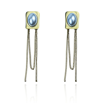 Aanura Pearl Chain Drop Earrings