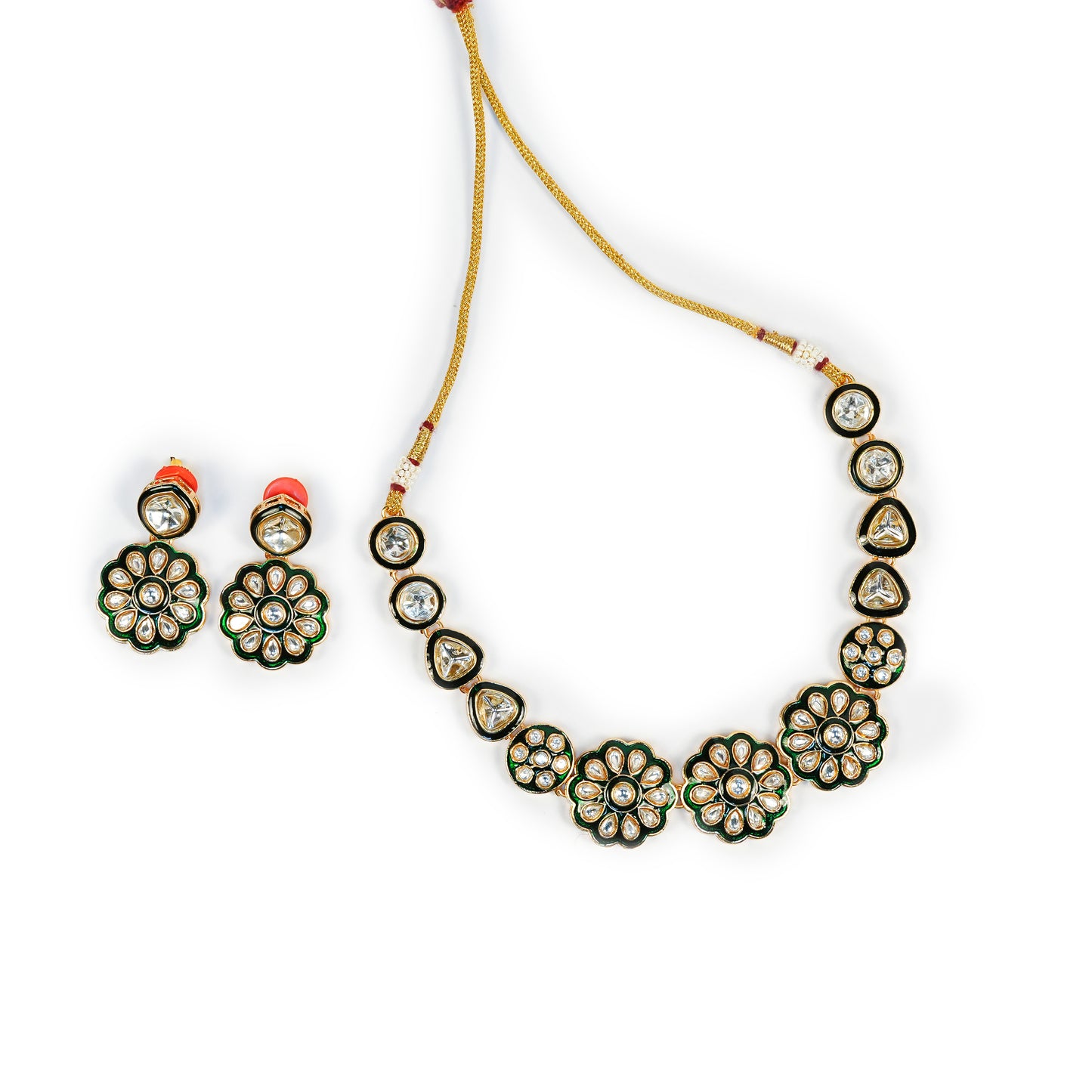 Aanura Gold Plated Floral Necklace Set