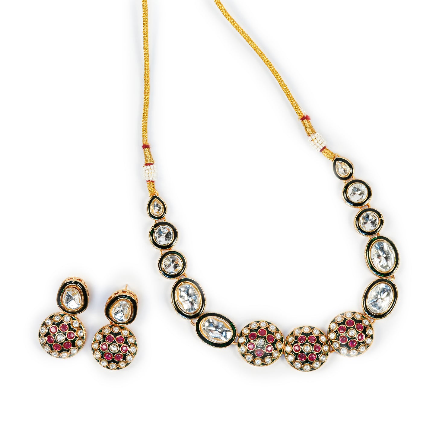 Aanura Gold Traditional Necklace & Earring Set