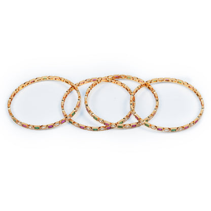 Aanura Gold Plated Multistone Slim Bangle