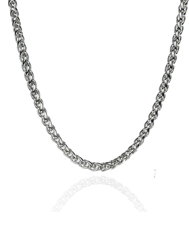 Aanura Silver Rope Chain for Men