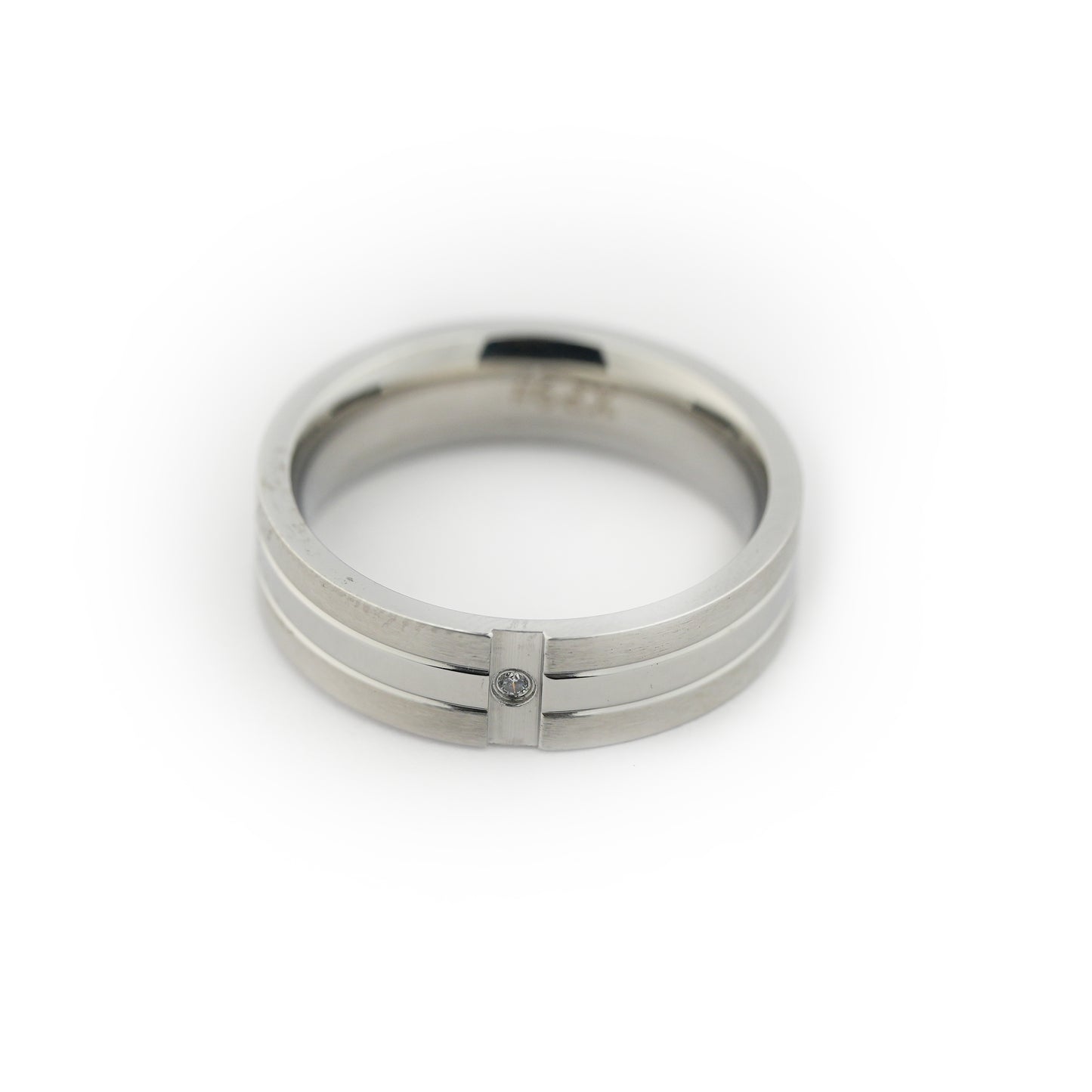 Aanura Silver-Tone Stainless Steel Ring For Men's