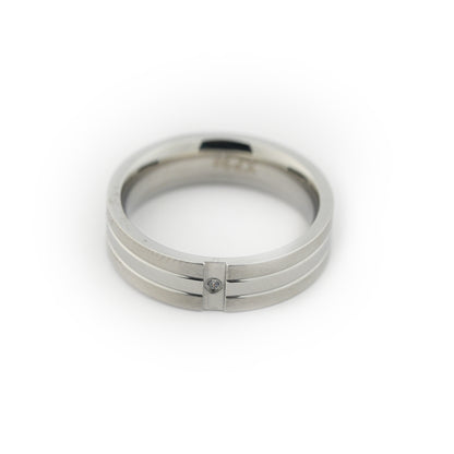 Aanura Silver-Tone Stainless Steel Ring For Men's