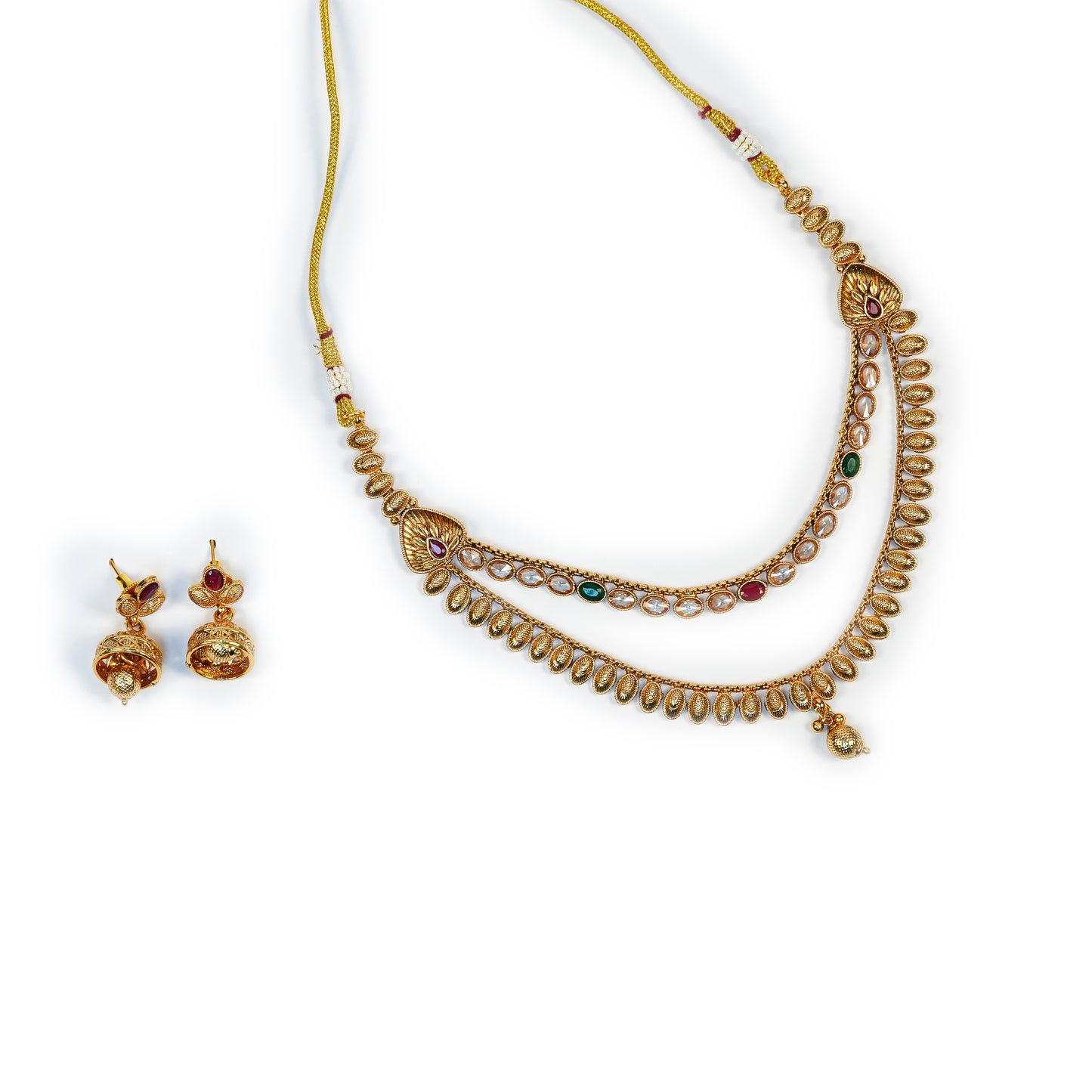 Aanura Gold Plated Dual-Layer Necklace Set