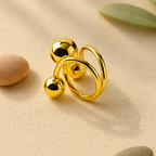 18K Gold Plated Sphere Anti-Tarnish Waterproof Ring