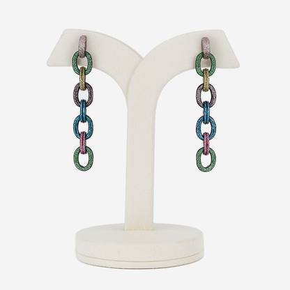 Aanura Royal Blue Oval Stud Earrings with CZ Halo