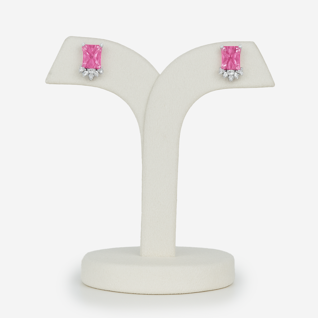 Aanura Yellow Cushion-Cut CZ Cluster Earrings