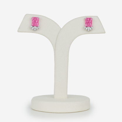 Aanura Yellow Cushion-Cut CZ Cluster Earrings