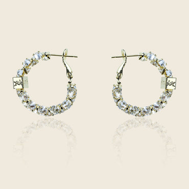 Aanura Crystal Hoop Earrings in Gold