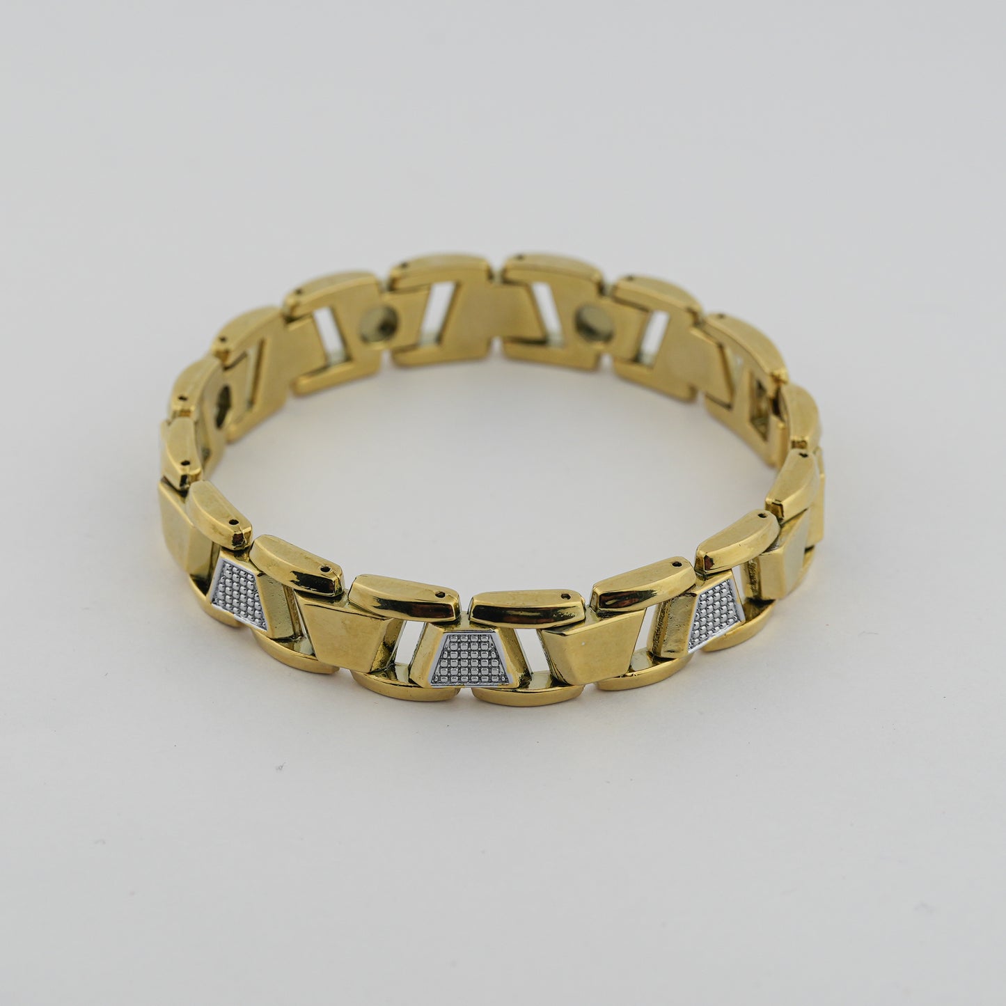 mens personalised jewellery gold link bracelet