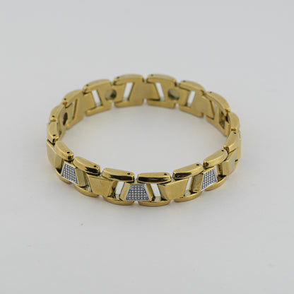 mens personalised jewellery gold link bracelet