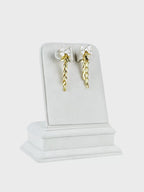 Aanura Crystal Blossom Leaf Drop Earrings