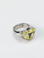 18K Gold Plated Heart Crystal Anti-Tarnish Waterproof Ring