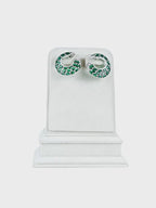 Aanura Emerald Green Encrusted Hoop Earrings