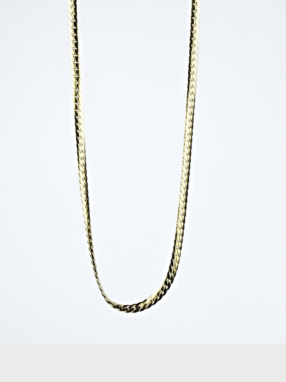 18K Gold Plated Textured Chain Anti-Tarnish Waterproof Chain for Men