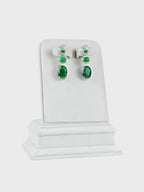 Emerald Cascade Triple Dangle Earrings