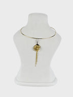 Aanura Gold Leaf Pendant Choker – Stainless Steel Jewelr