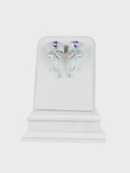 Aanura Pink Heart & Bow Crystal Drop Earrings