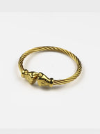 18K Gold-Plated Skull Cuff Waterproof Hypoallergenic Steel Bracelet