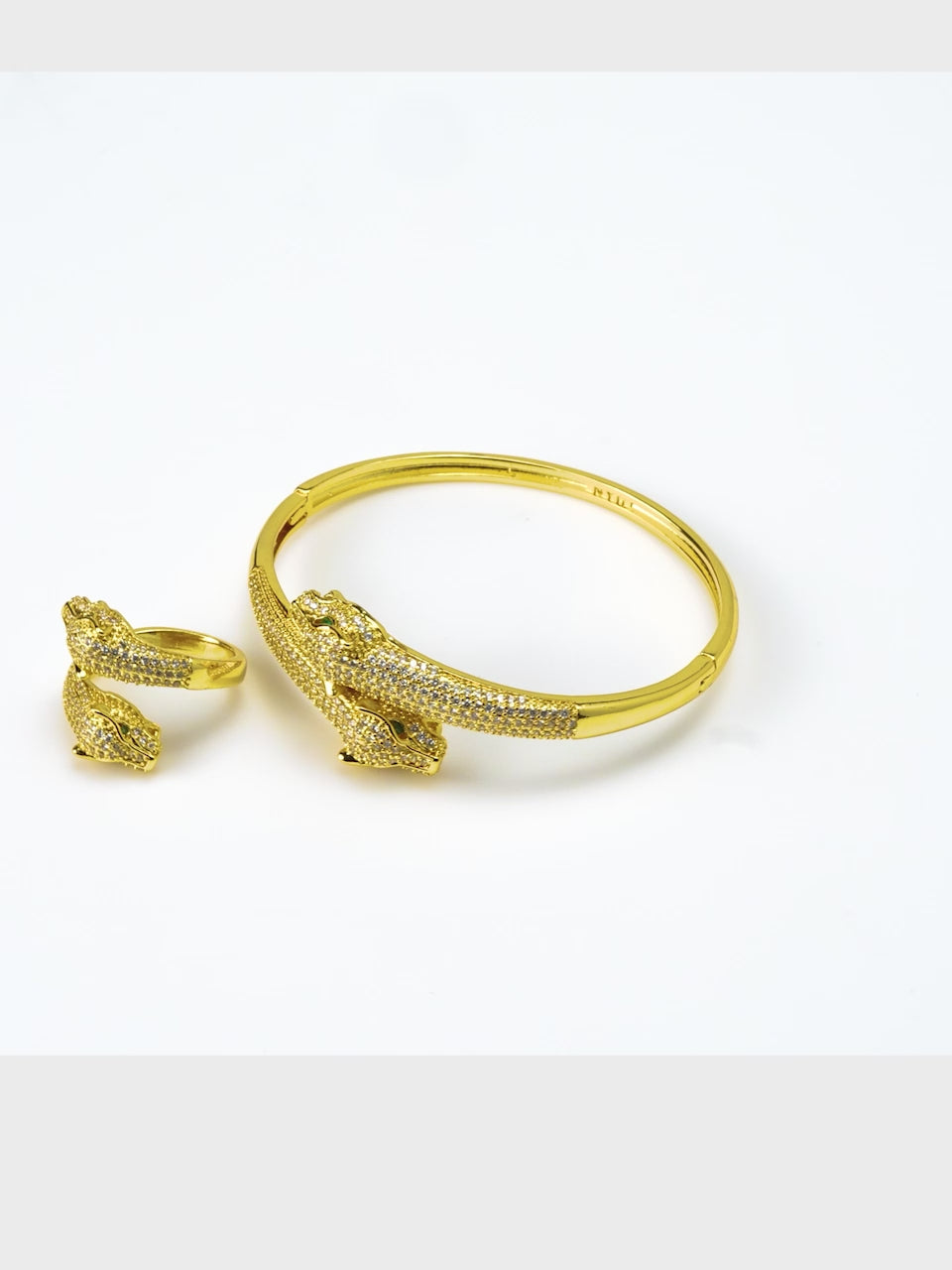Aanura Regal Twin Panther Statement Bracelet