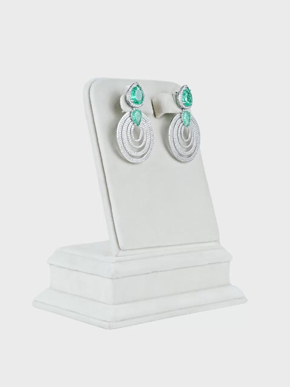 Aanura Emerald Teardrop Multi-Hoop Dangle Earrings
