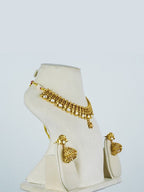Aanura Gold-Plated Kundan Necklace & Earrings Set