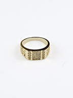 18K Gold Om CZ Square Anti-Tarnish Waterproof Ring