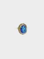 18K Gold Plated Crystal Statement Anti-Tarnish Waterproof Ring
