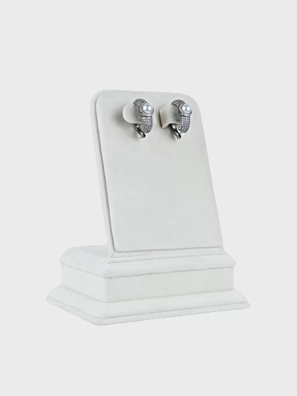 Aanura Purple Pavé Pearl Hoop Earrings