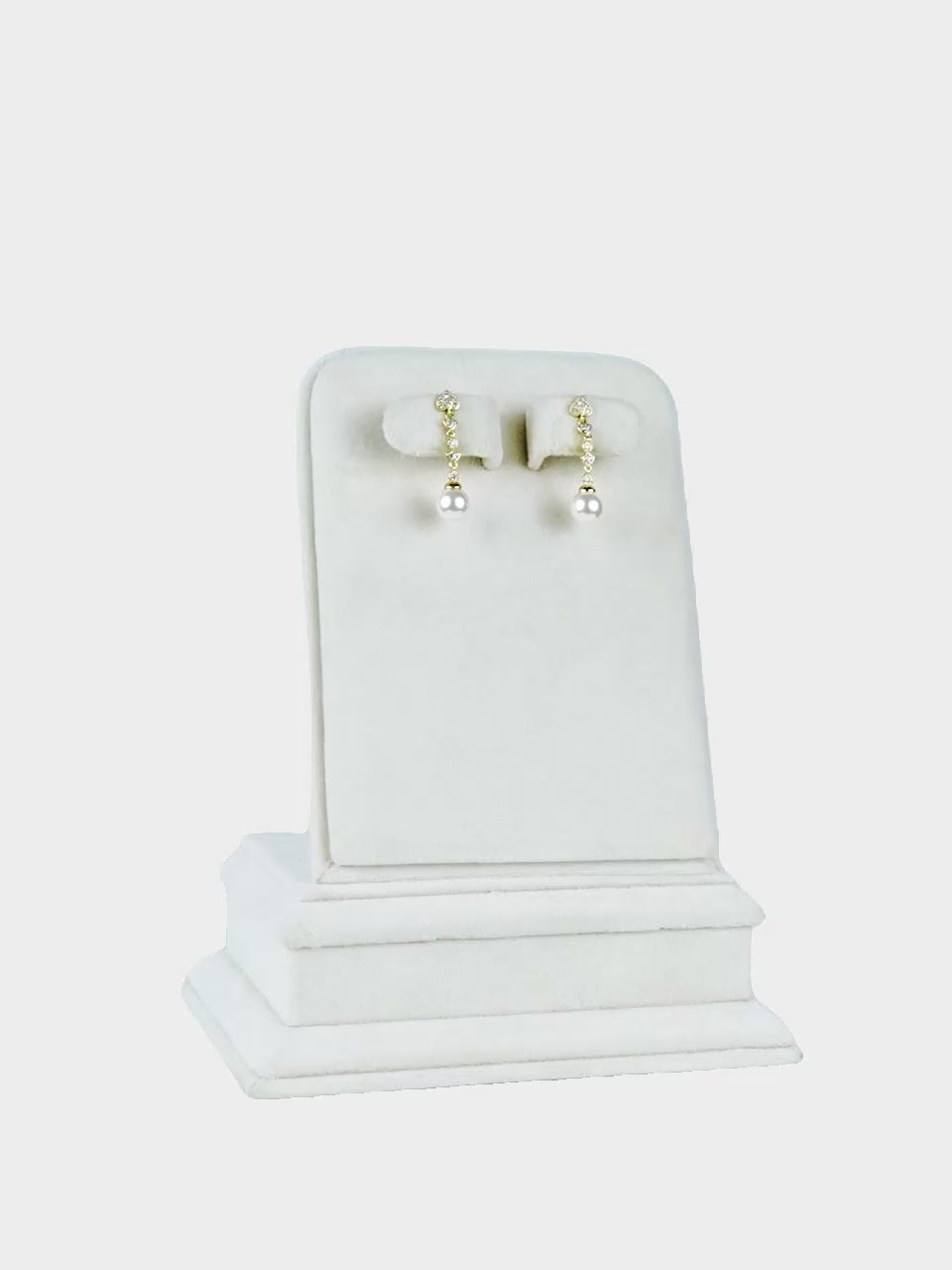 Pearl Drop Earrings with Cubic Zirconia in 18K Gold Plating