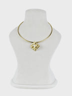 Aanura Gold Choker with Pearl Textured Pendant