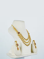 Aanura Gold-Plated Layered Necklace & Earrings Set