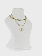 Aanura Gold Layered Butterfly Pendant Necklace