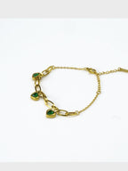 Aanura Triple Heart Charm Gold Plated Bracelet