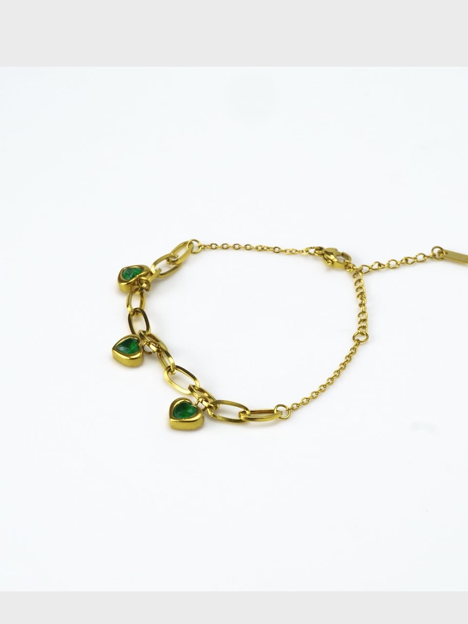 Aanura Triple Heart Charm Gold Plated Bracelet