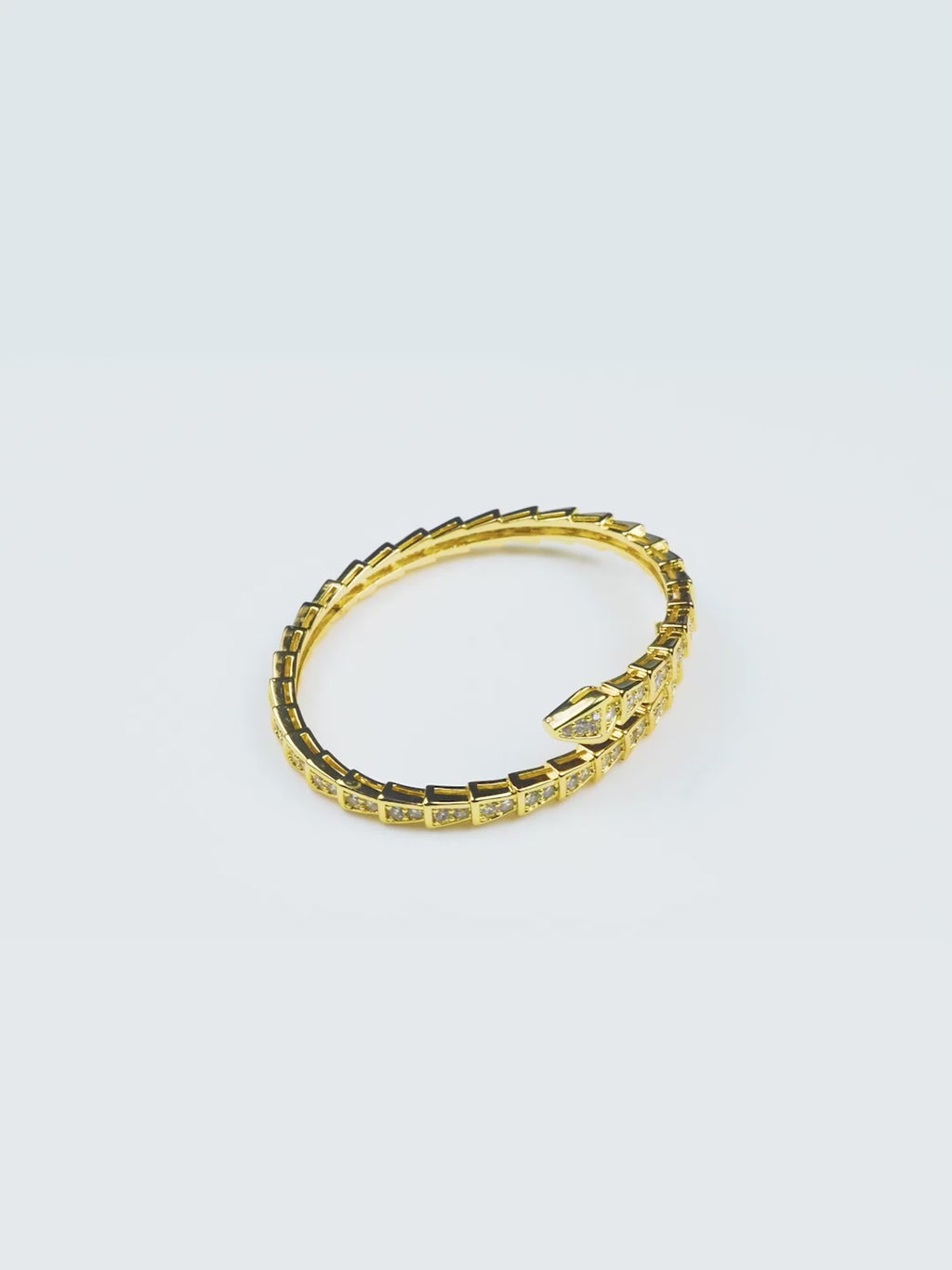Aanura Serpent-Inspired  Diamond Coil Bracelet