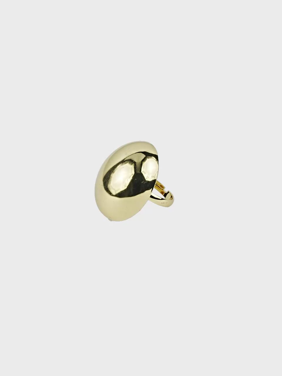 18K Gold Plated Bold Oval Anti-Tarnish Waterproof Ring