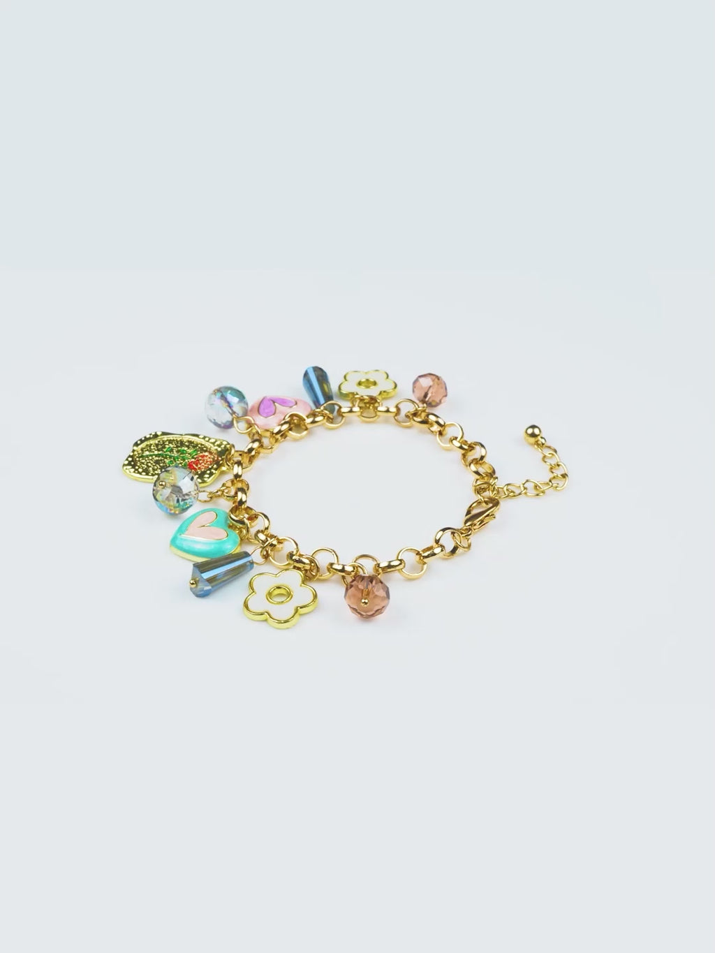 Aanura Heart & Floral Multicharm Bracelet