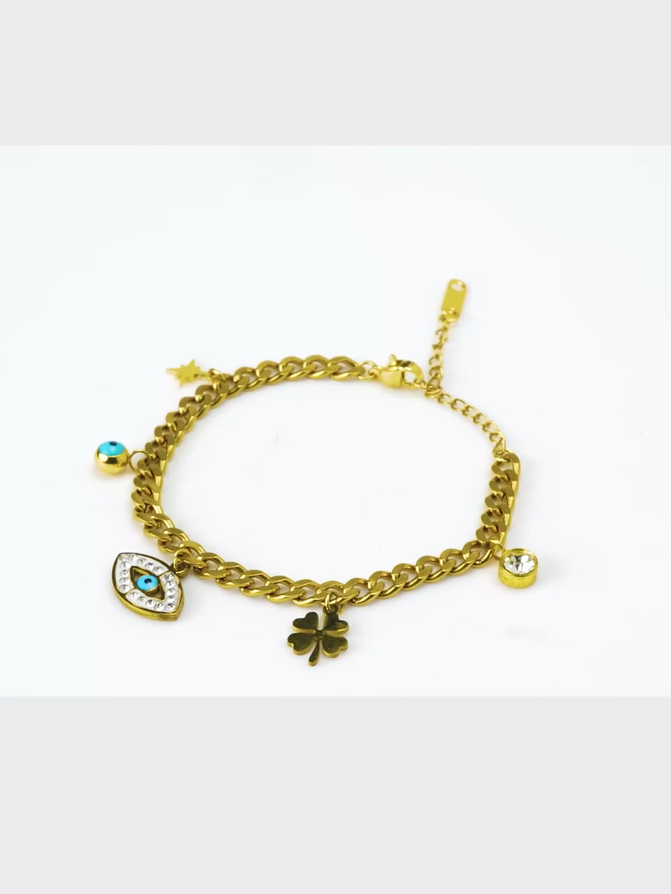 Aanura Evil Eye Charm Adjustable Chain Bracelet