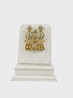 Aanura Green Enamel Antique Floral Earrings