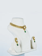 Aanura Antique Pearl Drop Kundan Choker Necklace Set