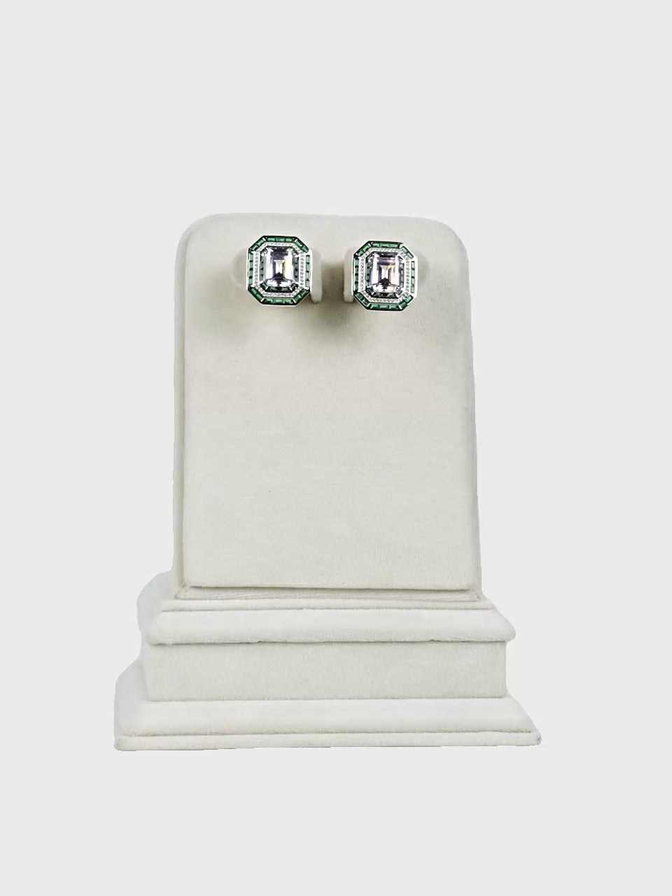 Aanura Ruby & Emerald Octagon Stud Earrings