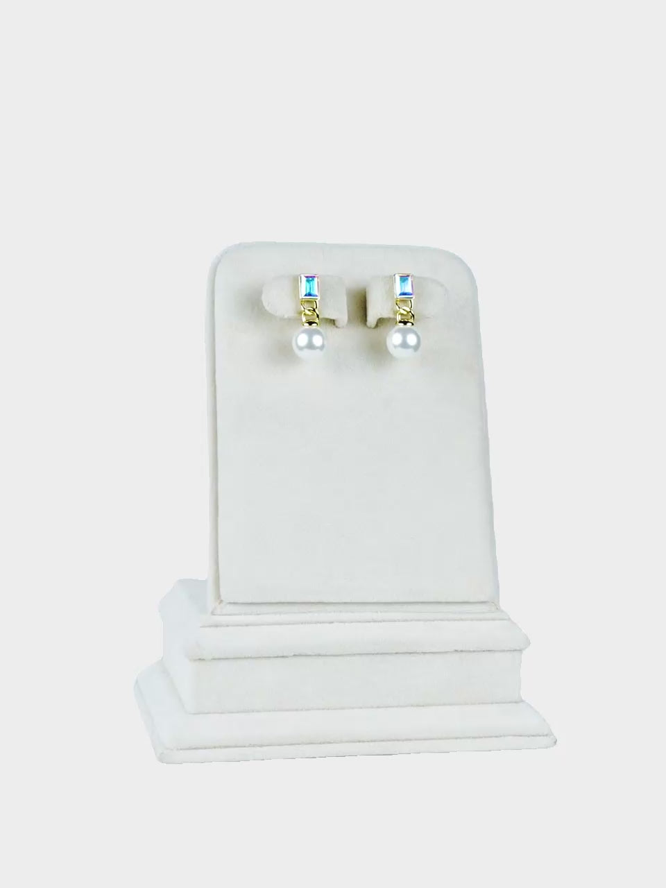18k Gold-Plated Crystal Pearl Dangle Earrings