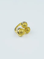 18K Gold-Plated Triple Disc Textured Ring – Anti-Tarnish & Waterproof