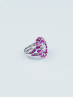 Rhodium Plated Emerald Band Anti-Tarnish Waterproof Ring