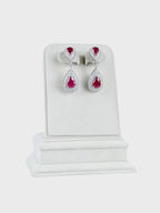 Aanura Ruby Teardrop Double Dangle Earrings