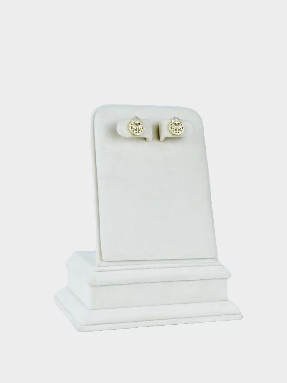 Crystal Disc Drop Earrings in 18K Gold Plating