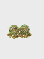 Aanura Gold-Plated Green Enamel Floral Rings