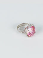 Rhodium Plated Purple Pavé Anti-Tarnish Waterproof Ring